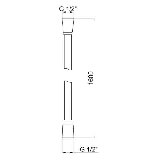 Душевой шланг Qtap Hadice 1600 мм QTHADPVC160G Graphite