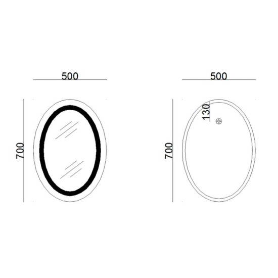 Дзеркало Lidz Vida 700х500 з LED-підсвічуванням Touch, з антизапотіванням, з диммером LD78LF5070