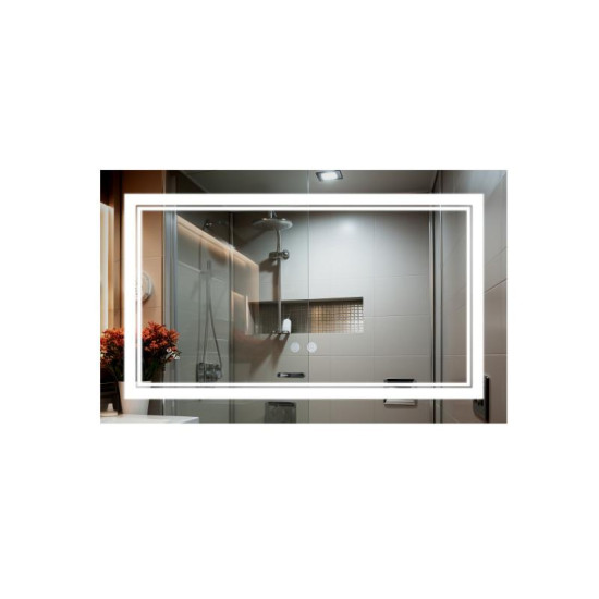 Зеркало Qtap Cardinal 800х500 с LED-подсветкой Touch, с антизапотеванием, с диммером, QT0478C5080