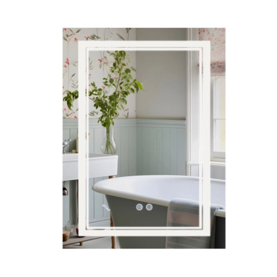 Зеркало Qtap Cardinal 600х800 с LED-подсветкой Touch, с антизапотеванием, с диммером, Reverse QT0478C6080