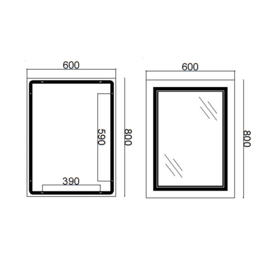 Зеркало Qtap Cardinal 600х800 с LED-подсветкой Touch, с антизапотеванием, с диммером, Reverse QT0478C6080
