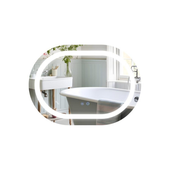 Зеркало Qtap Gemini 650х900 с LED-подсветкой Touch, с антизапотеванием, с диммером, QT2578R6590