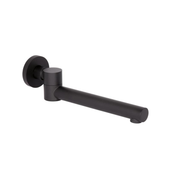 Вилив для ванни Qtap Vytok 240 мм округлий QTVYT246BLM45935 Black Matt