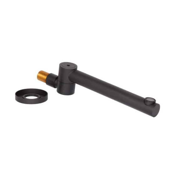 Вилив для ванни Qtap Vytok 240 мм округлий QTVYT246BLM45935 Black Matt