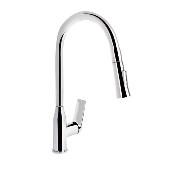 Кухонный смеситель Qtap Vlasta New с выдвижным изливом QTVLA344CRM45646 Chrome