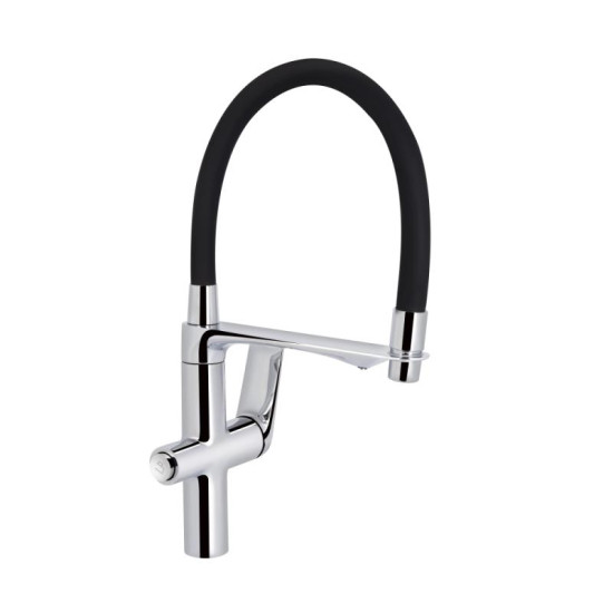 Кухонный смеситель Qtap Vlasta New с гибким изливом с подключением для питьевой воды QTVLA364CRM45648 Chrome