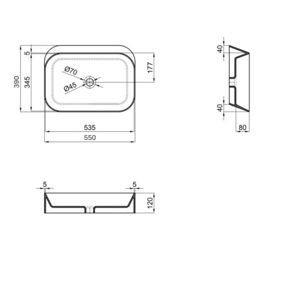 Раковина Qtap Scorpio 550х390х120 White QT14112243WN