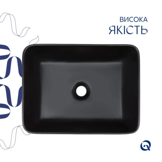 Раковина Qtap Tern 475х370х140 Matt black QT176069MB