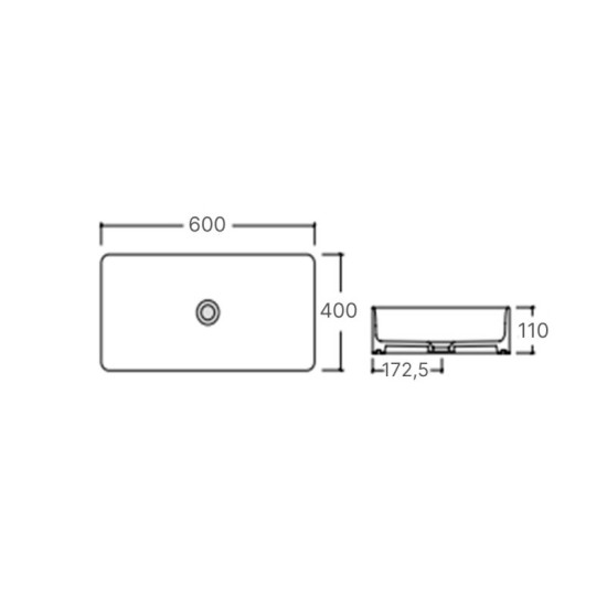 Раковина Qtap Tern 600x405x110 White QT171180841W