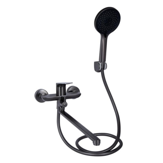 Змішувач для ванни Qtap Vlasta New QTVLA260GMB45645 Gunmetal Black PVD