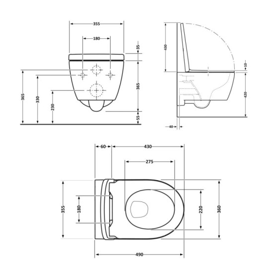 Унітаз підвісний Qtap Taurus Soft-close QT2433084EUQMB