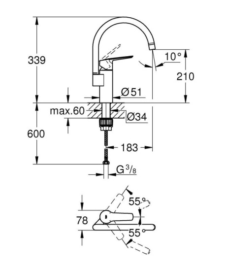 Кухонный смеситель Grohe QuickFix Start 304692430
