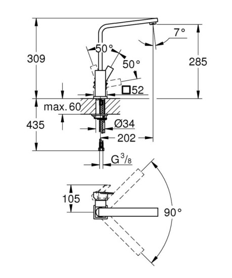 Кухонний змішувач Grohe Sail Cube 31393000