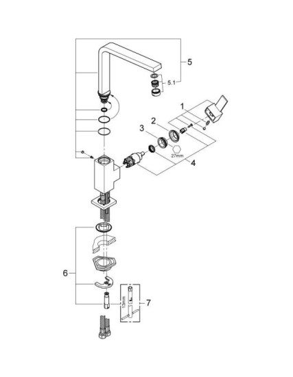 Кухонний змішувач Grohe Sail Cube 31393000