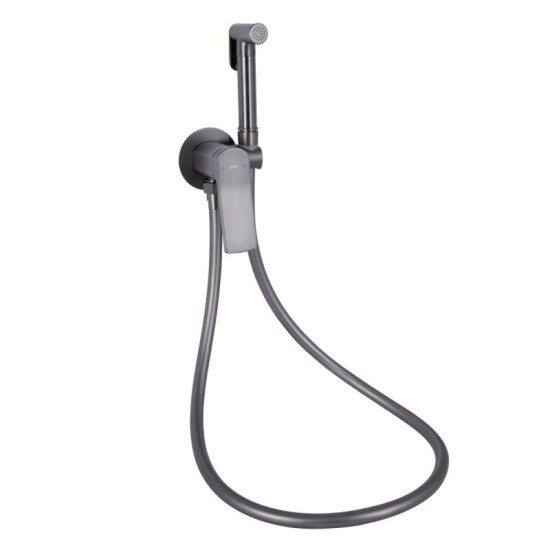 Гигиенический душ со смесителем Qtap Slavonice округлый QTSLA262GMB45916 Gunmetal Black PVD