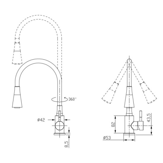 Кухонный смеситель Lidz Aria 015F31 LDARI015F31GNK31871 GNK