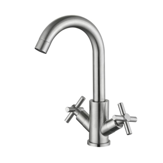 Кухонний змішувач Lidz Wind 161F двовентильний LDWIN161FNKS46098 Nickel