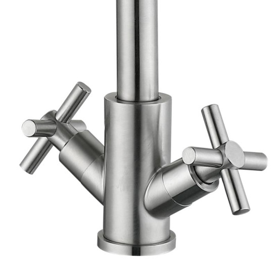 Кухонний змішувач Lidz Wind 161F двовентильний LDWIN161FNKS46098 Nickel
