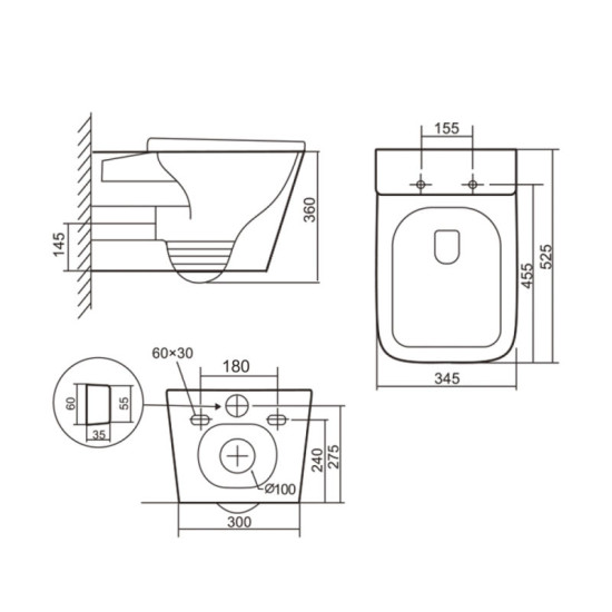 Унітаз підвісний Qtap Tern Ultra Quiet Soft-Close WHITE QT17332303AW