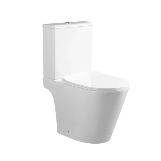 Унітаз-компакт Qtap Dove Rimless безободковий з сидінням Soft-close WHITE QT06228380BW