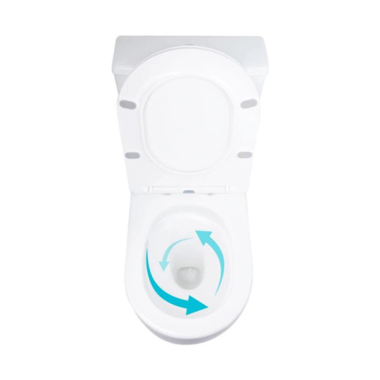 Унитаз-компакт Qtap Grand Ultra Quiet безободковый с сиденьем Soft-close WHITE QT26228301W