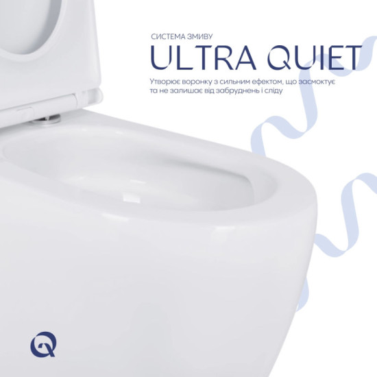 Унітаз-компакт Qtap Robin New Ultra Quiet безободковий з сидінням Soft-Close WHITE QT13226083AW