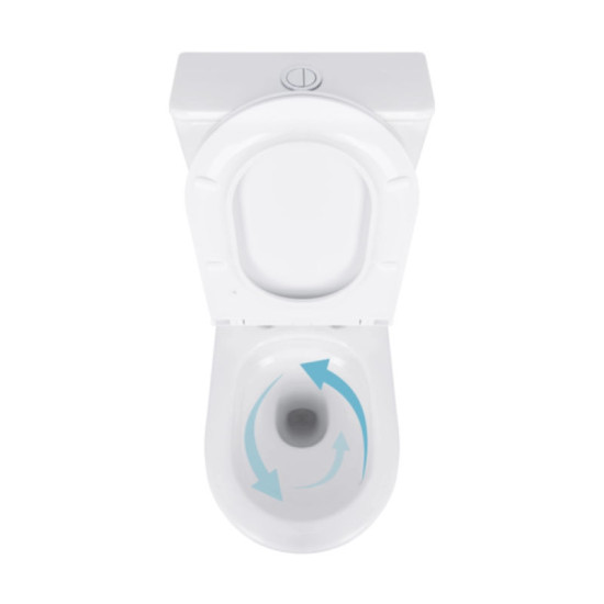 Унітаз-компакт Qtap Robin New Ultra Quiet безободковий з сидінням Soft-Close WHITE QT13226083AW