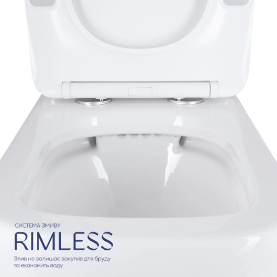 Унитаз-компакт Qtap Stenava Rimless безободковый с сиденьем Soft-close WHITE QT27228303W