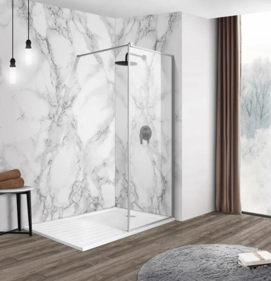 Душова перегородка Imprese WALK-IN з профілем та тримачем, 100x200 скло прозоре s09110001TR