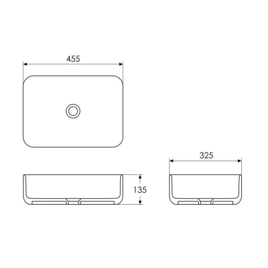 Раковина Imprese Black Edge i11097 45,5*32,5*13,5