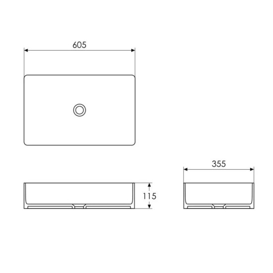 Раковина Imprese Black Edge i11099 60,5*35,5*11,5