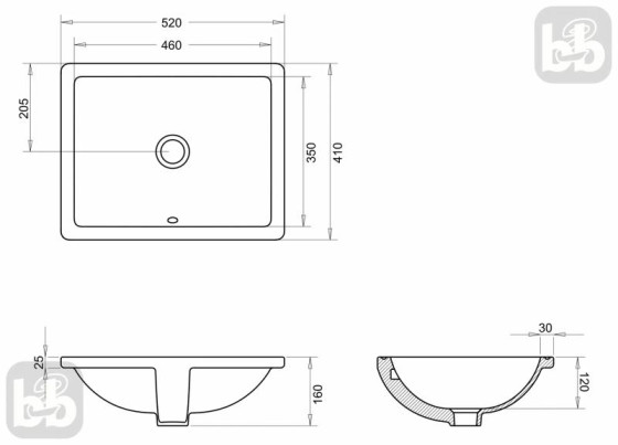 Раковина Imprese c06900103SQ 41*52*16