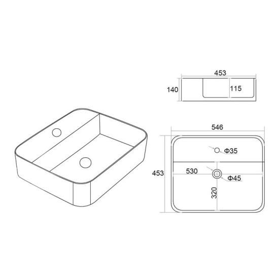 Раковина Imprese I-FORM с06010603-55 55*45*14