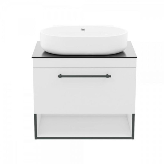 Тумба під раковину Imprese Black Edge 70 зі стільницею f32117W(1) біла