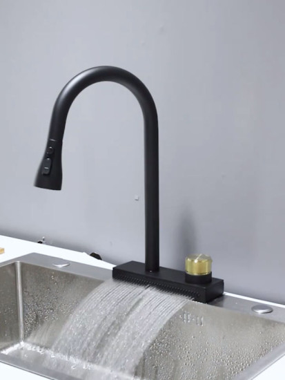 Кухонний змішувач Platinum "Водопад" ZS86 (black)