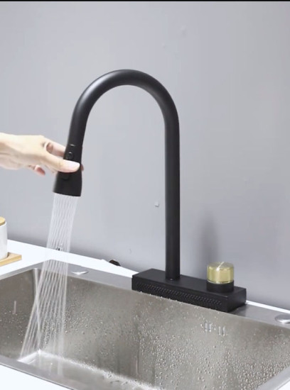 Кухонний змішувач Platinum "Водопад" ZS86 (black)