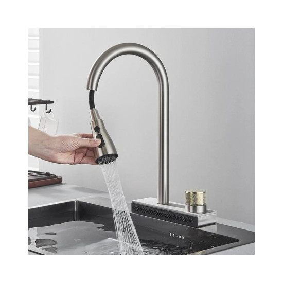 Кухонный смеситель Platinum "Водопад" ZS84 (brushed)