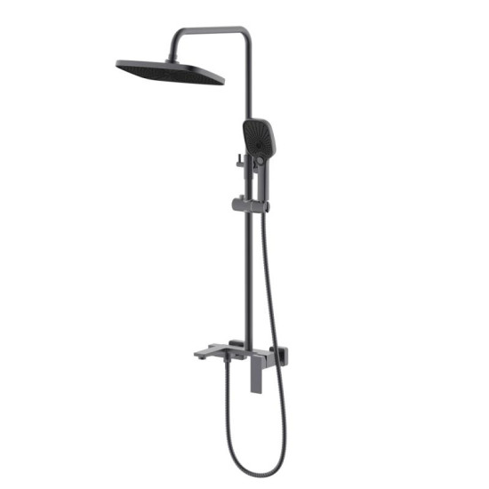 Душевая система Qtap Gemini QTGEM111GMB45688 Gunmetal Black PVD