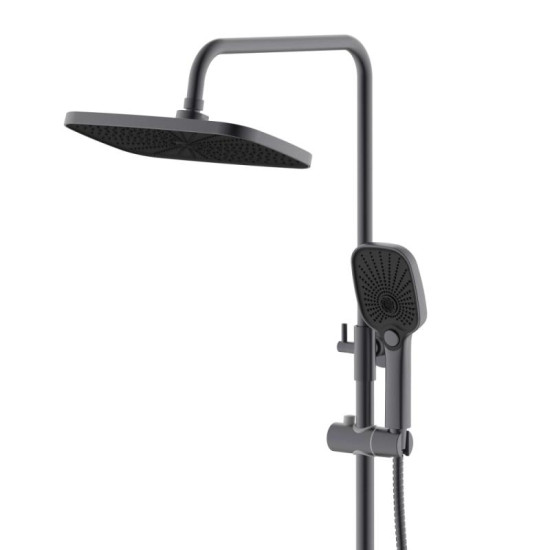 Душевая система Qtap Gemini QTGEM111GMB45688 Gunmetal Black PVD