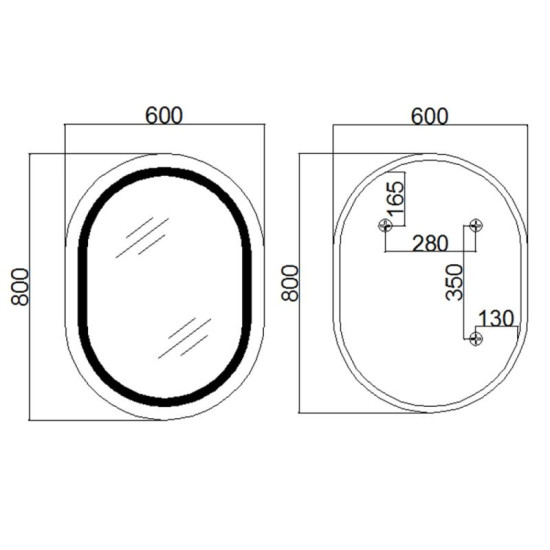 Зеркало Qtap Gemini 600х800 с LED-подсветкой Touch, с антизапотеванием, с диммером QT2578R6080