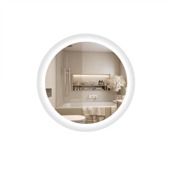Зеркало Qtap Taurus R800 с LED-подсветкой Touch, с антизапотеванием, с диммером QT2478R807