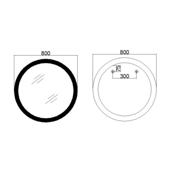 Зеркало Qtap Taurus R800 с LED-подсветкой Touch, с антизапотеванием, с диммером QT2478R807