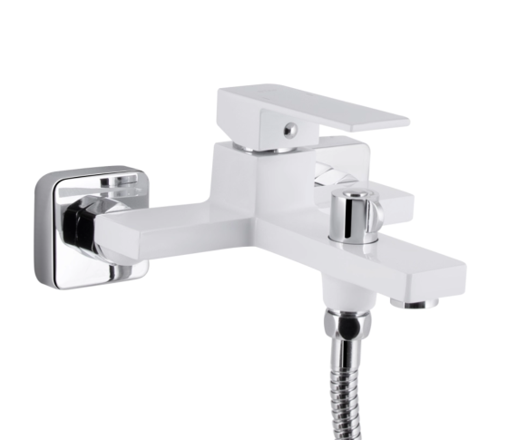 Змішувач для ванни Qtap Gemini QTGEM259CRW45683 Chrome/White
