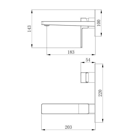 Змішувач прихованого монтажу для раковини Qtap Gemini QTGEM273BLM45694 Black Matt