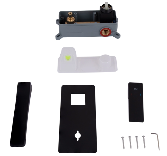 Змішувач прихованого монтажу для раковини Qtap Gemini QTGEM273BLM45694 Black Matt