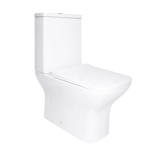 Унітаз-компакт Qtap Aries Rimless безободковий з сидінням Soft-close WHITE QT03228302W