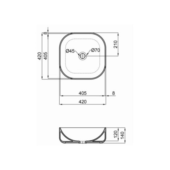 Раковина Qtap Kolibri 425х425х140 White QT1011K396WN