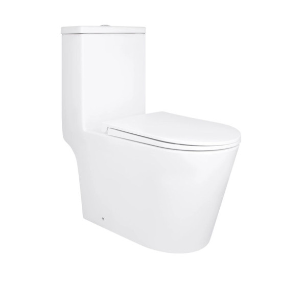 Унитаз-компакт Qtap Kolibri Ultra Quiet безободковый с сиденьем Soft-close WHITE QT10226380W