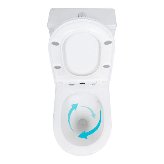 Унитаз-компакт Qtap Kolibri Ultra Quiet безободковый с сиденьем Soft-close WHITE QT10226380W