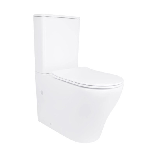 Унитаз-компакт Qtap Virgo Ultra Quiet безободковый с сиденьем Soft-Close WHITE QT18226092AW